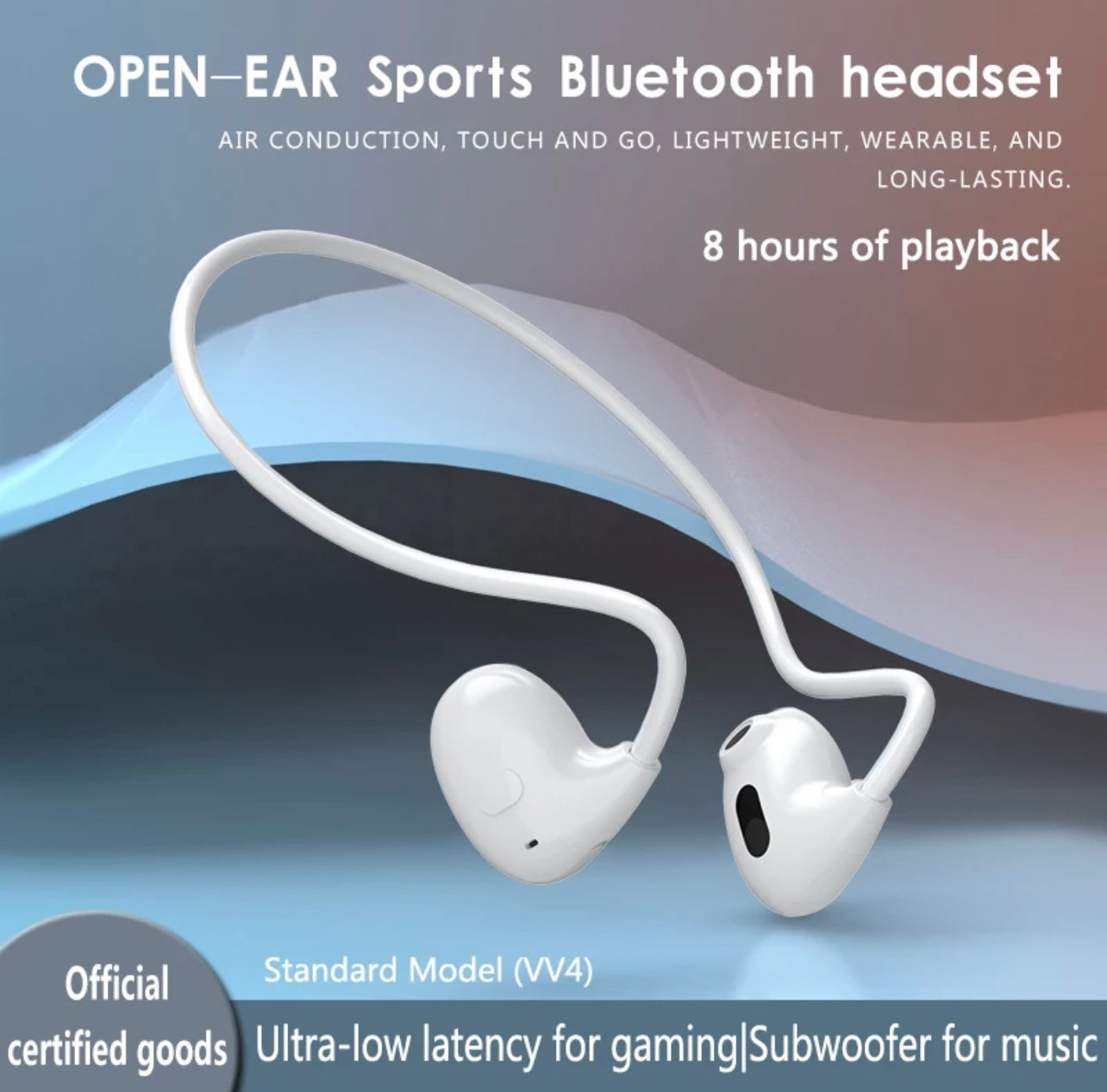 Air Earless Sports Earphones 5.3 Ultra Long Range Wireless Bluetooth Earphones