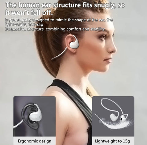 Air Earless Sports Earphones 5.3 Ultra Long Range Wireless Bluetooth Earphones