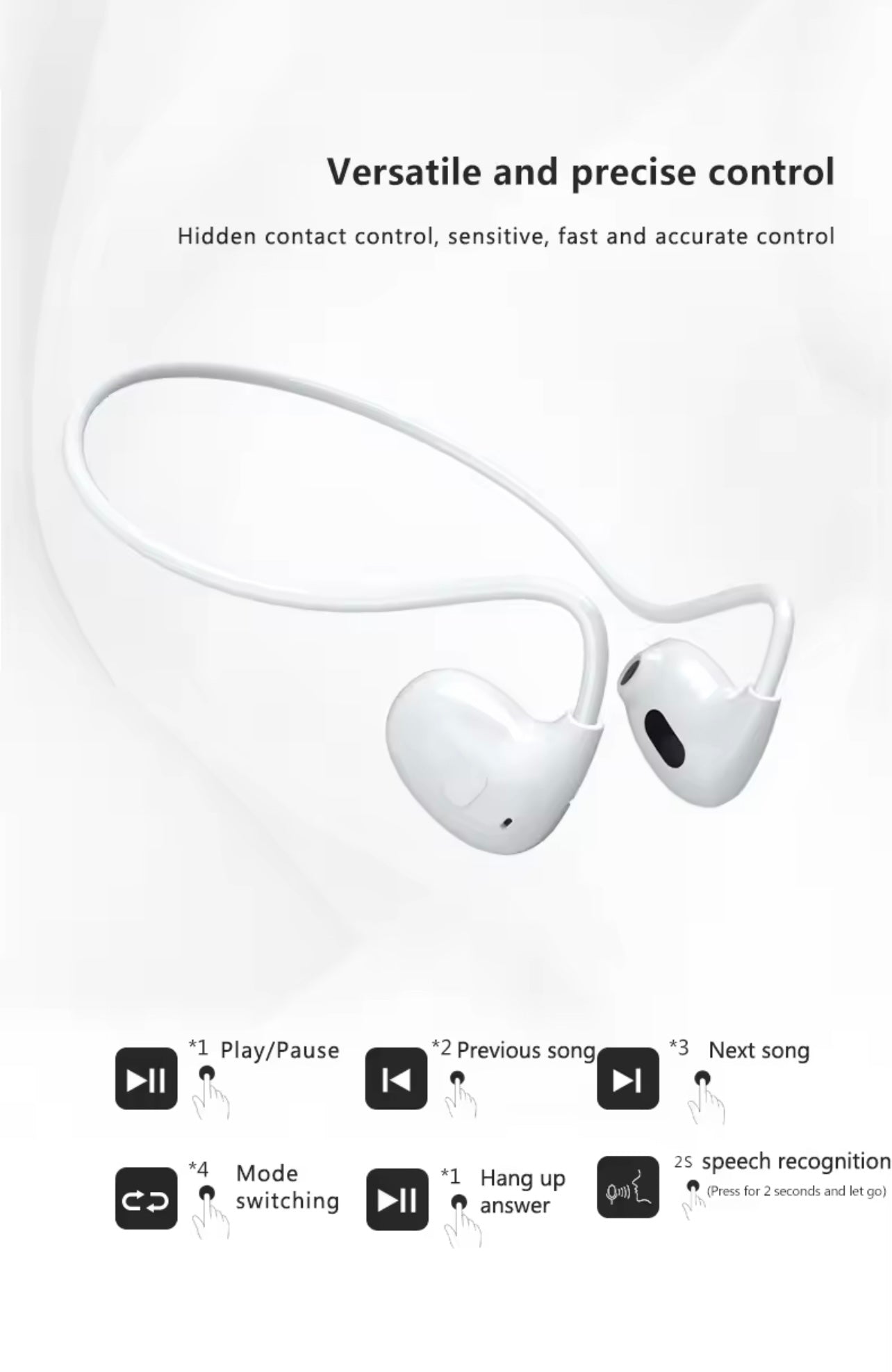 Air Earless Sports Earphones 5.3 Ultra Long Range Wireless Bluetooth Earphones