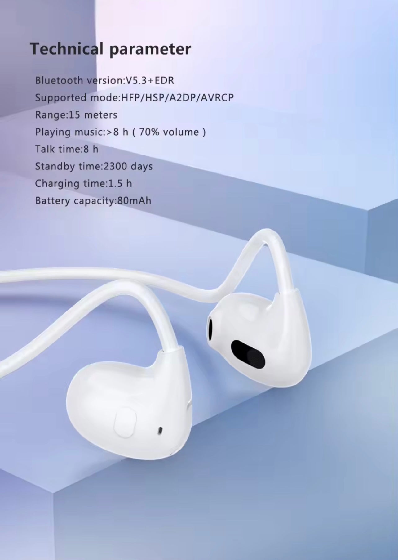 Air Earless Sports Earphones 5.3 Ultra Long Range Wireless Bluetooth Earphones